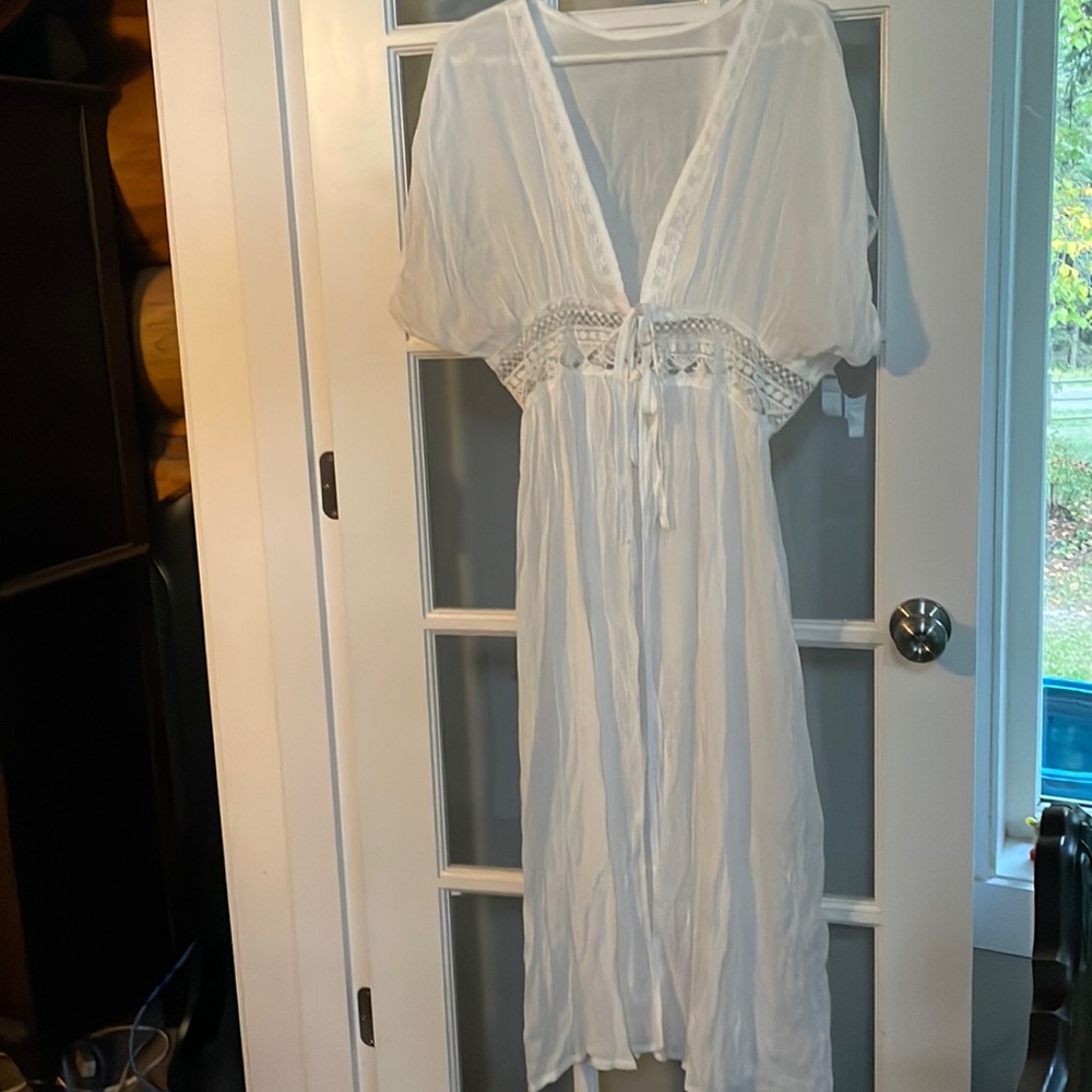 Cotton boho coverup/over shirt, size M